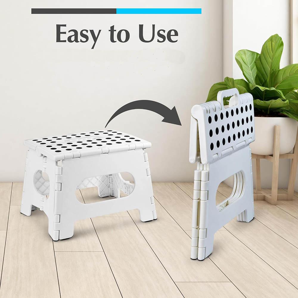Folding Plastic Stool Portable Camping Folding Stool Travel Hiking Folding Chair Kitchen Bathroom Living Room Bedroom Furniture
