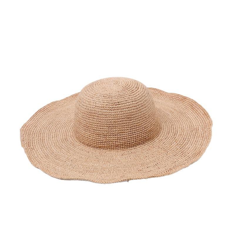 Spring and Summer New Hand-woven Raffia Jazz Hat Foldable Outdoor Leisure Travel Sun Protection Beach Straw Hat