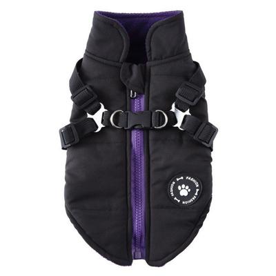 Puppy Outfit Adjustable Dogs Down Clothes Thicken Warm Dog Coat Windproof with Harness Dog Jacket Outdoor