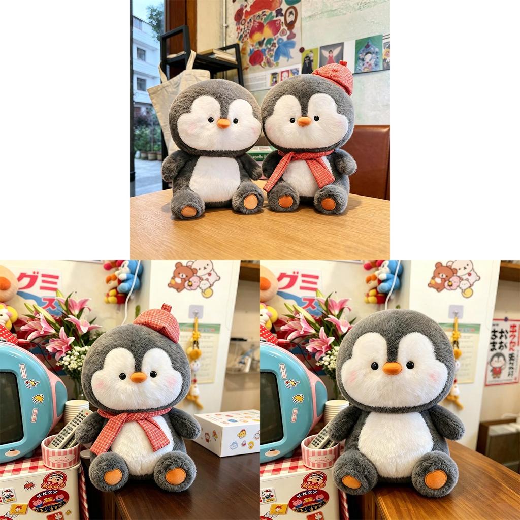 Cartoon Penguin Plushie With Long Fur For Children Playroom And Gift