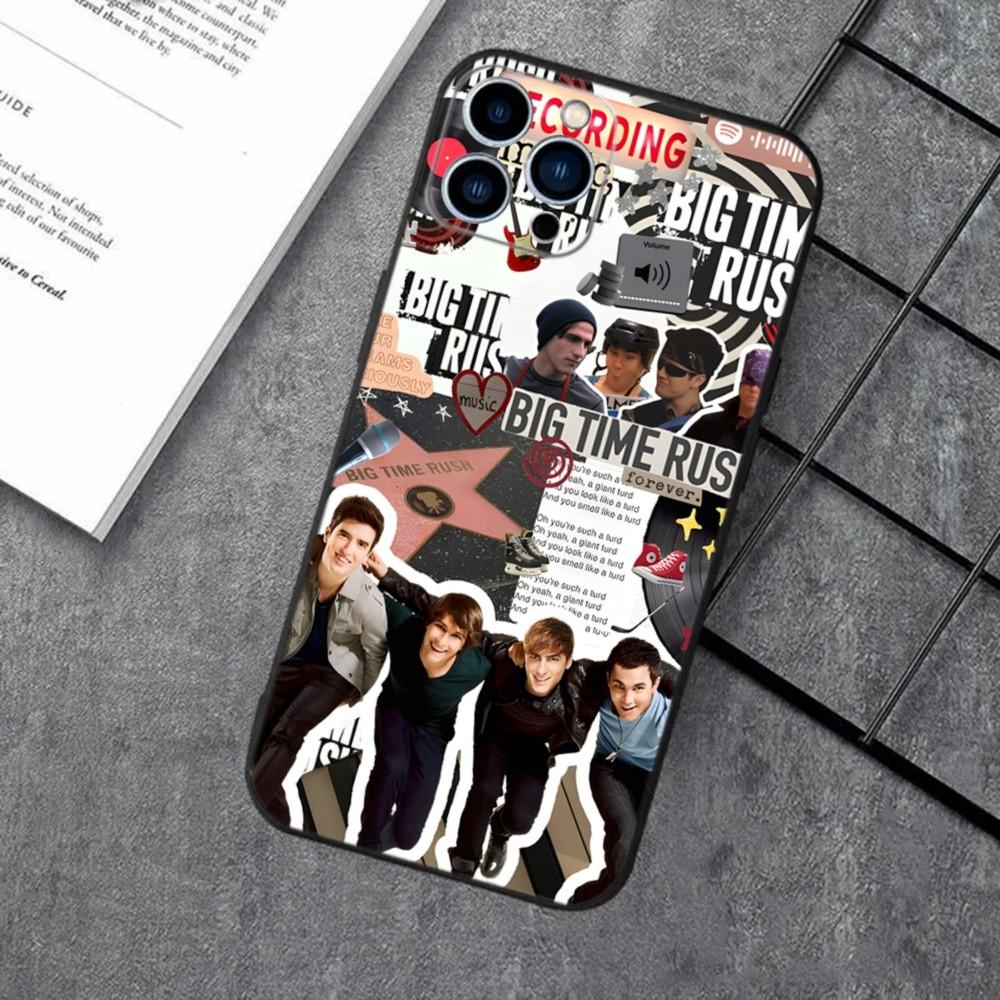 Music B-Big Time Rush Phone Case For Apple iPhone 15,14,13,12,11,XS,XR,X,8,7,Pro,Max,Plus,mini Silicone Black Cover
