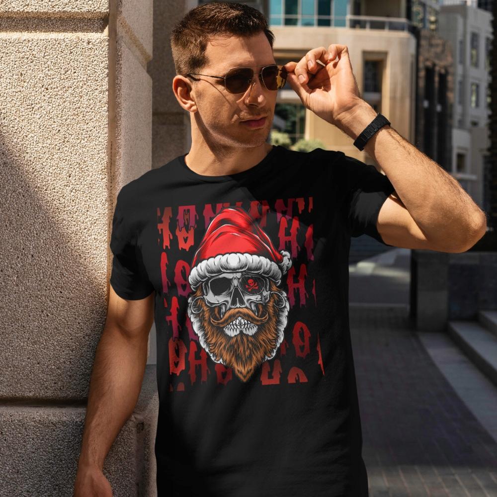 Koszulka Świąteczna na prezent modny wzór Boże Narodzenie Sesja hohoho 4XL