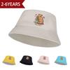 Cute Capybara-Printed Milk Tea Fisherman'S Hat For 2–6-Year-Olds: Trendy Cartoon-Style Kids' Sun Hat—Perfect Gift For Girls