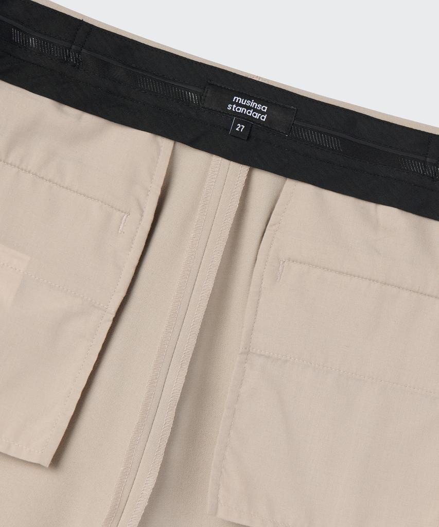 MUSINSA STANDARD WOMAN Women'S Low-Waist Deep Tuck Wide Hidden Banding Slacks [Warm Sand]