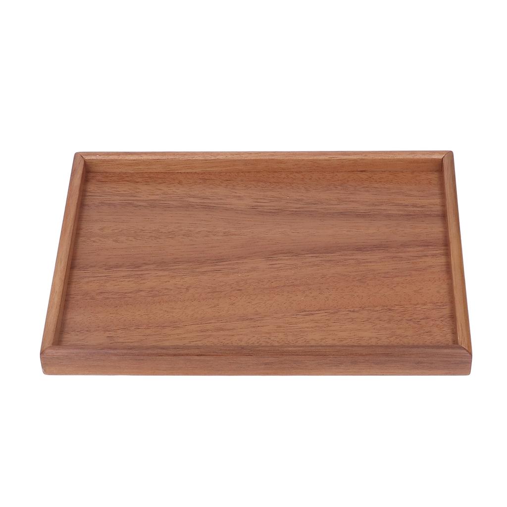 Bamboo Tea Serving Tray Multifunction Decorative Rectangle Bamboo Vanity Tray for Hotel Home Bathroom