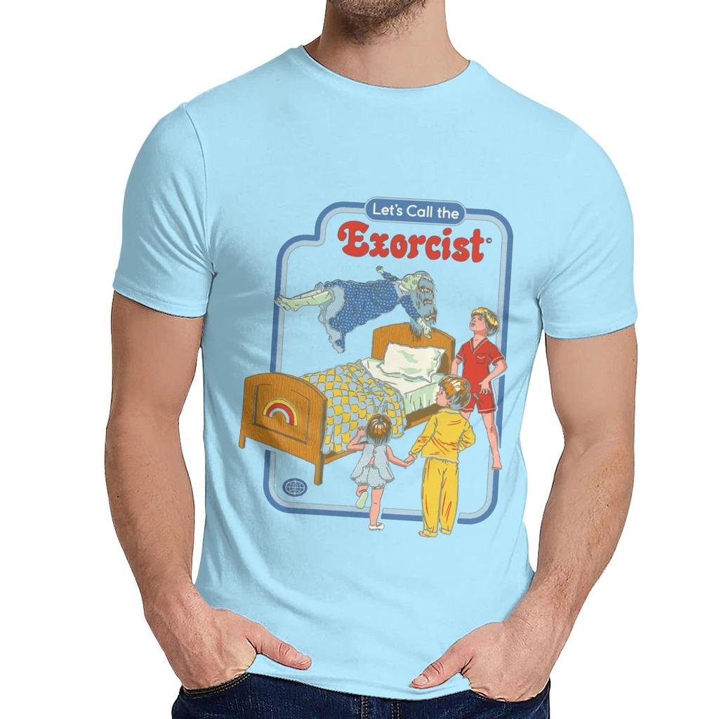 Alta qualidade diabos ocultos satanismo exorcismo t camisa vamos chamar o exorcista camiseta moda