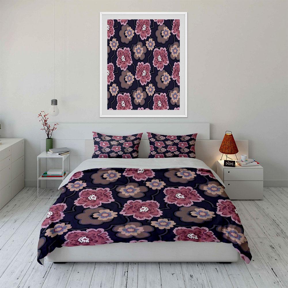 Blossoming twilight elegance. Bedding sets Duvet covers Pillowcases(1* Duvet Cover 2* Pillowcases without duvet insert)
