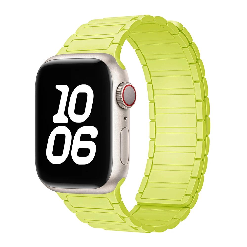 Magnetisches Schlaufenarmband für Apple Watch S10 46mm 42mm 40mm 41mm 45mm 44mm 49mm Silikonarmband für lWatch Series Ultra 2 9 8 7 6 5 4