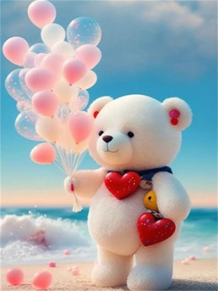 Diamond Painting Set Bear Heart Full Square/Round Embroidery Mosaic Animal Handmade Gift Home Decor