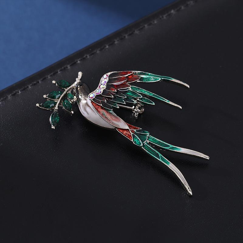 1PC Brooch Lightweight Lapel Pin Hypoallergenic Enamel Bohemian Bird Daily Swallow Sturdy Clothing Elegant