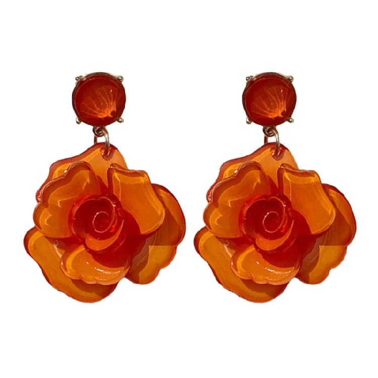 Classy Floral Drop Earrings Jewelry Sophisticated Rose Dangle Earrings Portable Drop Ear Studs for Various Occasions