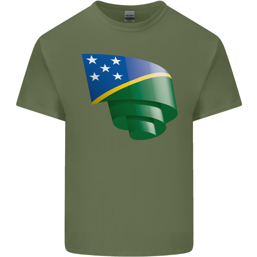 Curled Solomon Islands Flag Day Football Unisexs Light Cotton TShirt
