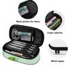 Pencil Pouch Large Capacity Smooth Zipper Durable Polyester Fabric with Mesh Pocket Removable Divider and Pen Slots for Students