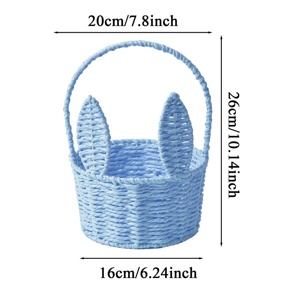 Woven Easter Basket Hand Woven Picnic Egg Gathering Basket Compact Natural Classic Aesthetic Decor for Bedroom Patio Picnic