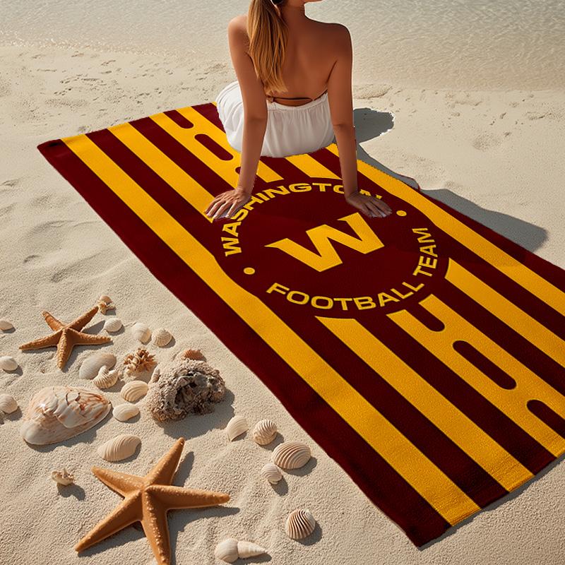 Redskins Football Club Design Microfiber Beach Towel, Lightweight And Quick-Dry, for Summer Travel, Beach Essential, Swimming Pool