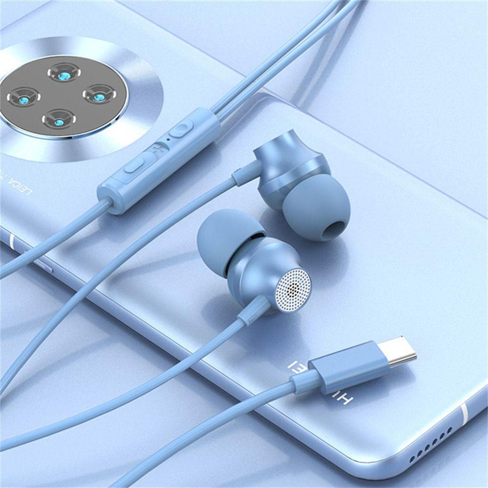 Bass For Smartphones with Mic 3.5MM Sport Headset In-Ear Earphones Wired Headphones Type-C Earbuds