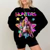 Simple Womens Pullovers KPop Demon Hunters Print Loose Sweatshirts Soft Female Clothing