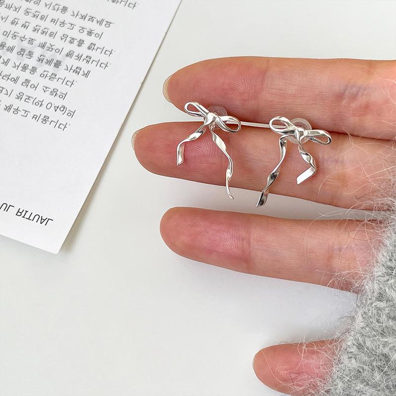 

Серьги-гвоздики с бантом из ленты Niche Design Sense, женские, милые, простые, индивидуальные, модные, универсальные серьги