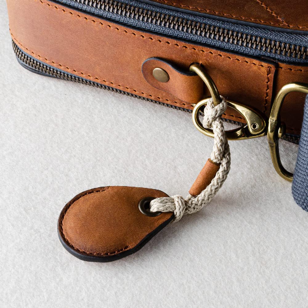 Crazy Horse Craft Brand AirTag Case Genuine Leather Cover Protective AirTag Classic Brown AT-CB