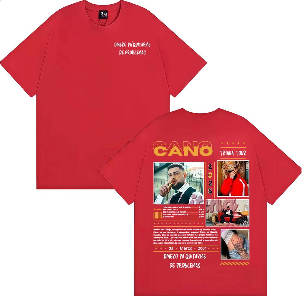 Rapper Cano Triana Tour Album 2025 Print Tee Shirt Men Casual Cotton Short Sleeve T-shirt Male Summer Tops High Quality T Shirt