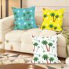 Palm Tree Pattern Cushion Cover Soft Short Plush Pillow Cover Smooth Cozy Texture Aesthetic Cushion Case Home Decor