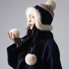 Autumn and Winter Hat Women's Cute Hairball Knitted Hat Ear Protection Warm Hat