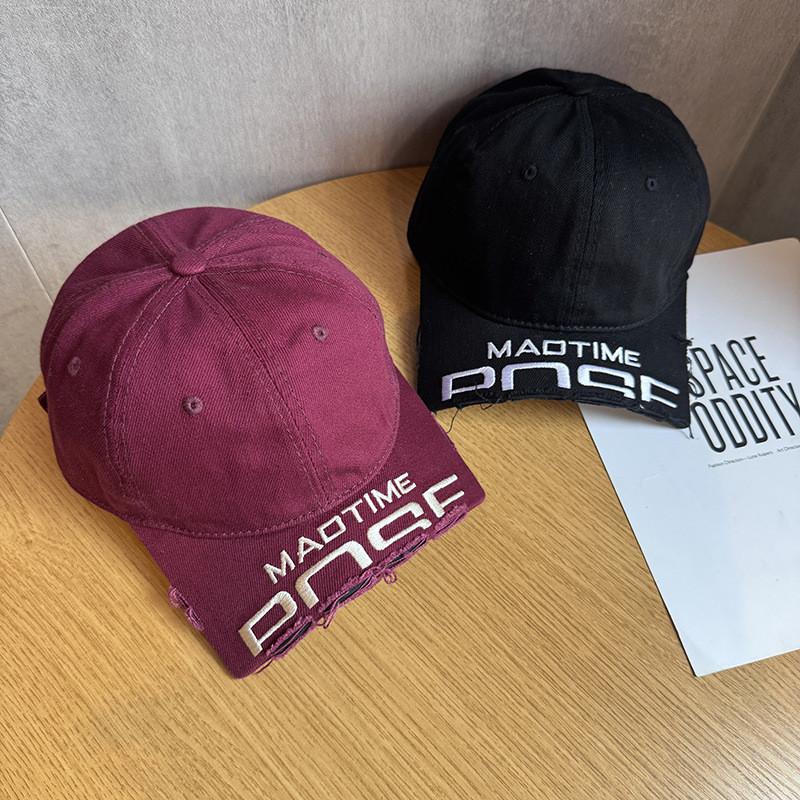 Embroidery Letter Madtime Cotton Cap With Wide Brim Outdoor Sun Gift Protection