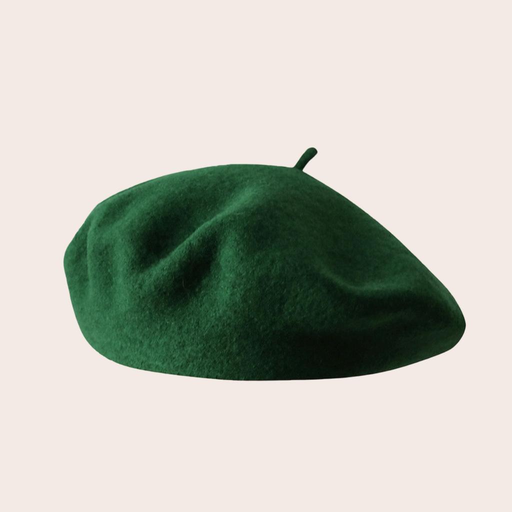 Autumn and Winter High-end Wear Classic Wool Beret Women's Universal Retro Literary Solid Color Simple Wool Beret
