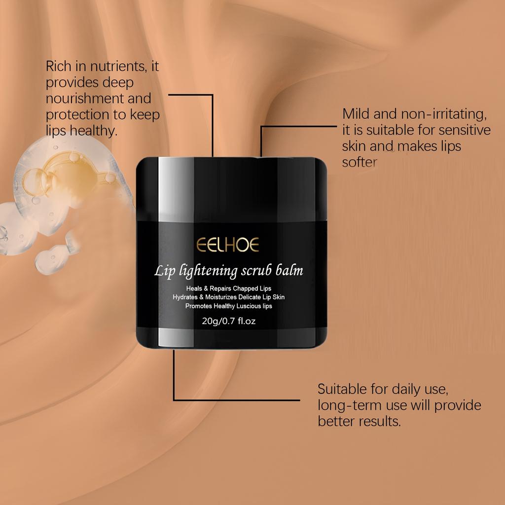 Lip Scrub Balm, Moisturizing & Softening, Unisex-Adult, Paste Form, Alcohol-Free, Suitable for All Skin Types, with Aloe Vera & Phytic Acid, Lip Mask