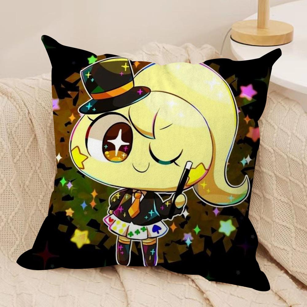 Cartoon P-PepoyoS Cushion Cover Silky Short Plush Double-Sided Printed Pillow Case for Sofa All Seasons Home Decor Gift