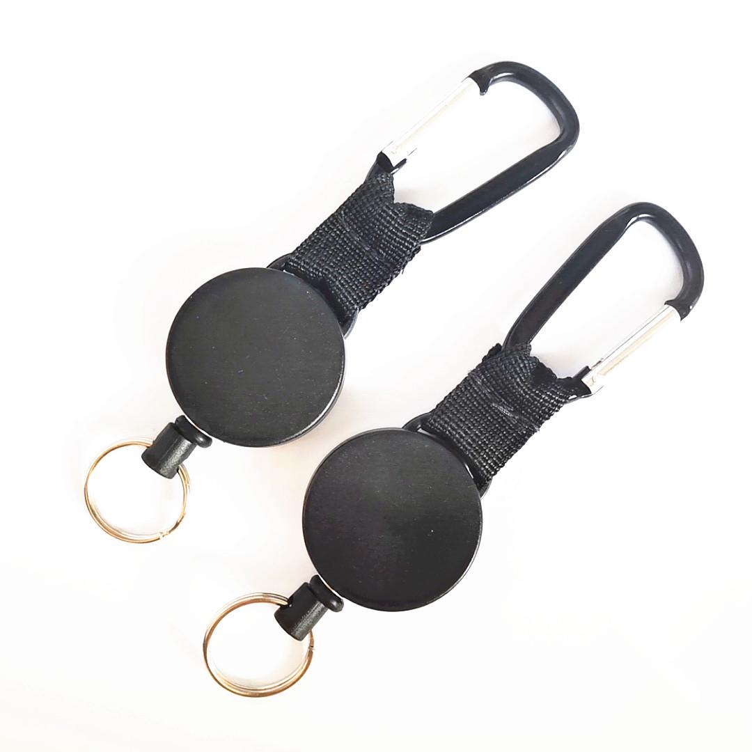 Retractable Anti-Theft Keychain Lanyard with Steel Wire and Carabiner 2