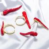 ZHUKOU Prémiová textura Série pepřů a chilli Styl Náušnice kroužky Dámské Sexy Šperky Doplňky 1ks:VD1907