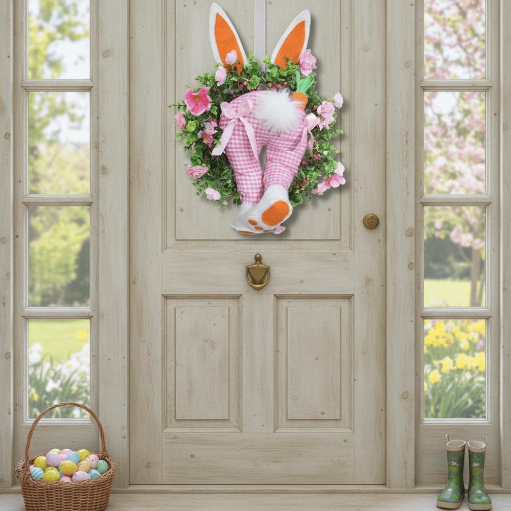 Realistic Design Easter Bunny Wreath Fresh Decoration Reusable Wreath  Space Settings