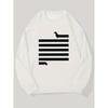 Men's Casual Crew Neck Sweatshirt with Dachshund Pattern On Striped Background