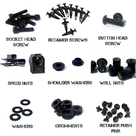 Complete Motorcycle Fairing Bolt Kit For Kawasaki Ninja ZX-6R 2000-2001 / ZZR600 2005-2008 Body Screws, Fasteners, and Hardware