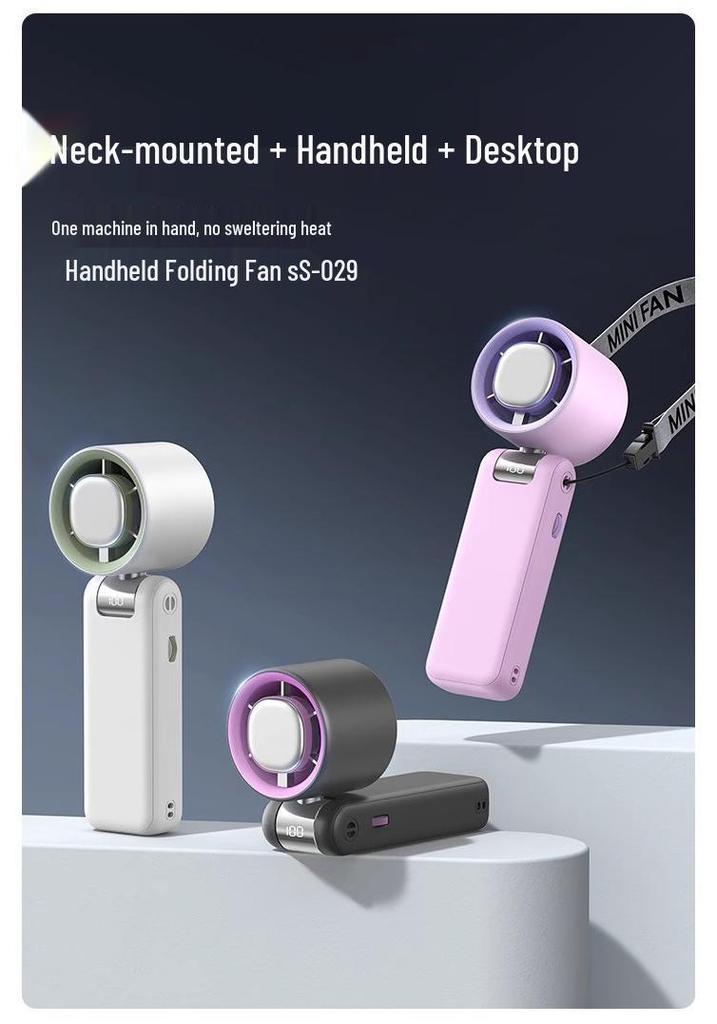 Turbo High-Speed Handheld Fan: Portable USB Rechargeable, 100-Speed Digital Display for Outdoor Cooling