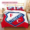 FC Utrecht Muster Bettwäsche Heimdekoration Geburtstagsgeschenk (1 Bettbezug + 2 Kissenbezüge, ohne Füllung)