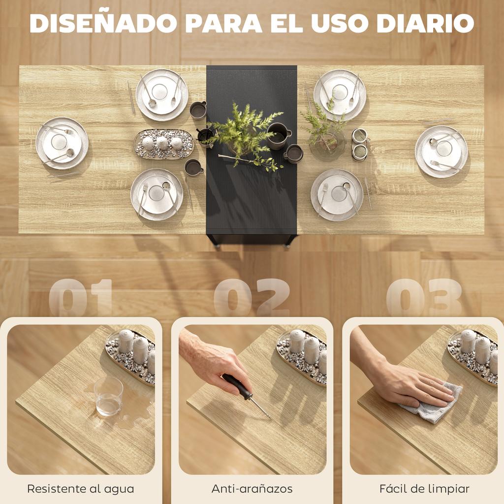 Folding Dining Table with Drop Leaves 4 Compartments 3 Shapes for Kitchen Living Room 169x60x75 cm Dark Natural
