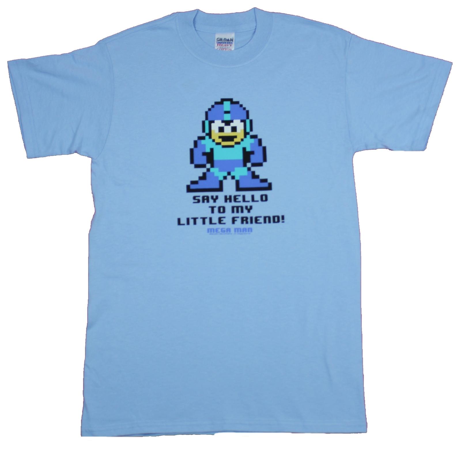 Mega Man Adult New T-Shirt - Say Hello To My Little Friend Megaman 8-Bit XXL
