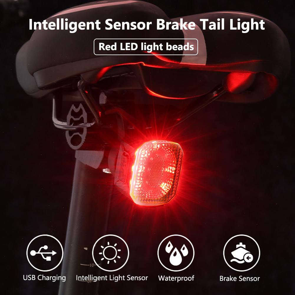 Bike Tail Light Brake Sensing USB Rechargeable Cycling Safety Warning Light Waterproof Warning Cycling Light for Night Riding China Mainland