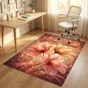 Floral Garden Theme Crystal Velvet Rug Personalized Custom Name Text Soft Floor Mat Home Decor
