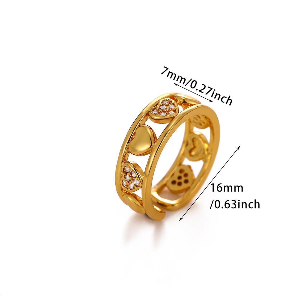 New 2026 Rings For Women Heart Double-Layer Gold Color Anillos Geometric Stars Moon Punk Vintage Ring Party Jewelry Her Gift