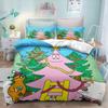 3D Cartoon L-Les B-Barbapapa Duvet Cover and Pillowcase, Double/King Soft Bedding Set,Home Bedroom Decor,Gift for Boys and Girls