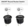 10 Pcs Mini Round Rocker Switch 12 Volt ON Off Toggle Switch with 15cm Pre-Wired 6A/250V 10A/125V Electrical Switch for Car Boat