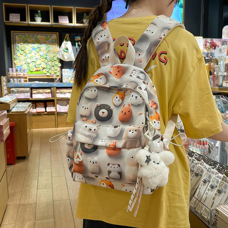 Three-Dimensional Cartoon Backpack for Junior High School Students Lightweight Schoolbag Printed Small Backpack