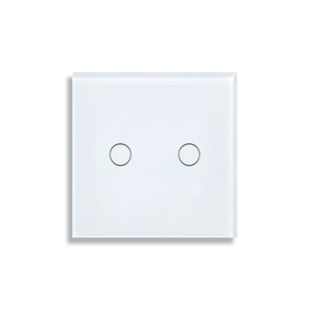 Eu 86 * 86 mm 2 Gang 2 Way Touch Dual Switch Hardened Glass Panel Sensor Switch Staircase Bedroom Switch 220 V 12 a