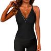 Womens Spring Tops Sleeveless V Neck Summer Shirts for Women Button Womens Summer Tops Dressy Casual Lightweight Tank Top