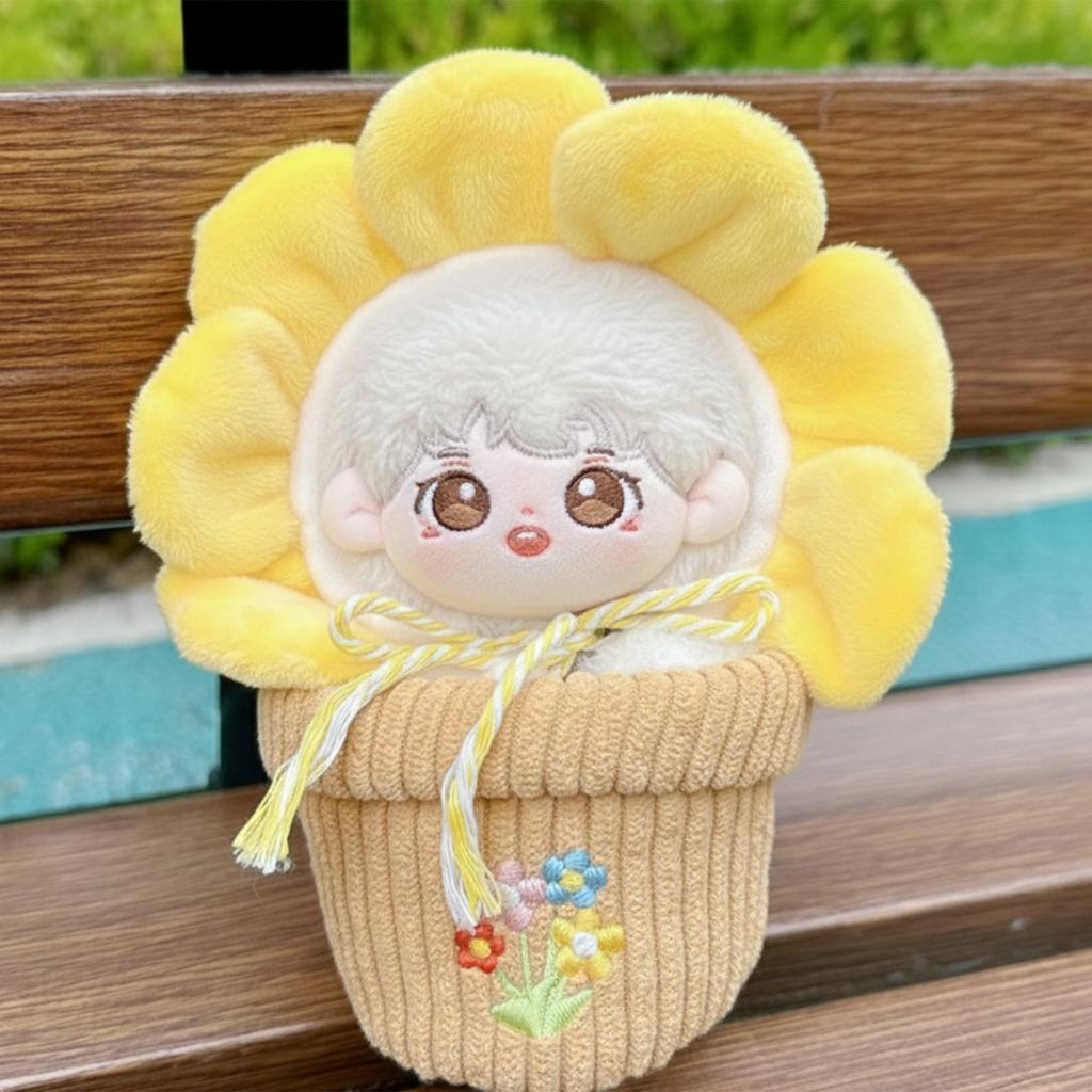 head dress and flower pot set for a 10cm plush Perfect for plush and as a mascot or kpop doll Flower-shaped toy, yellow. toys, kigurumi, accessories,