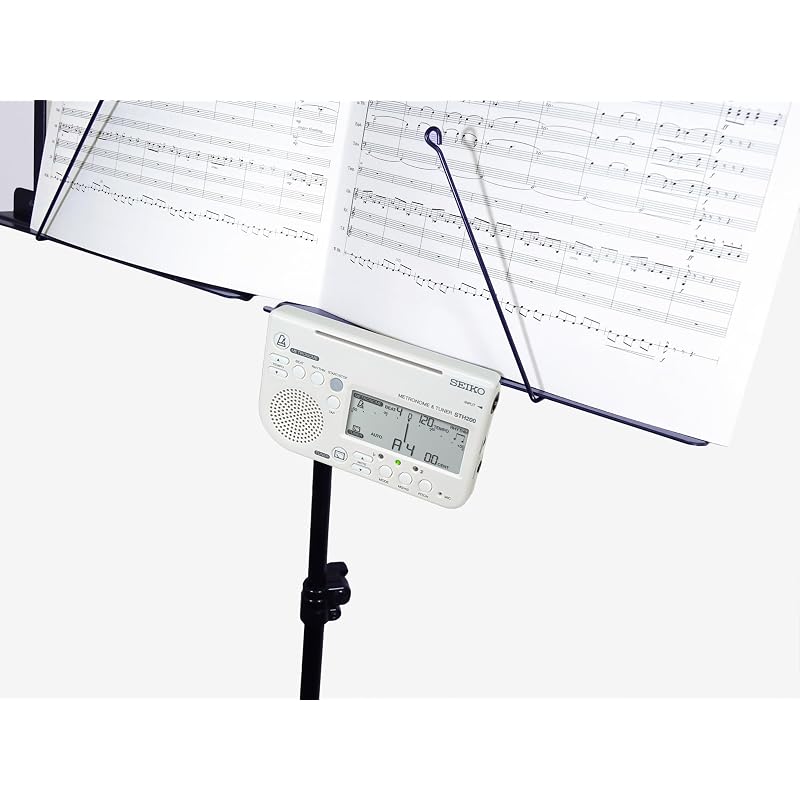 SEIKO Metronome & Tuner White Pickup Microphone - 2-Piece Set Special Pack STH200WHSP