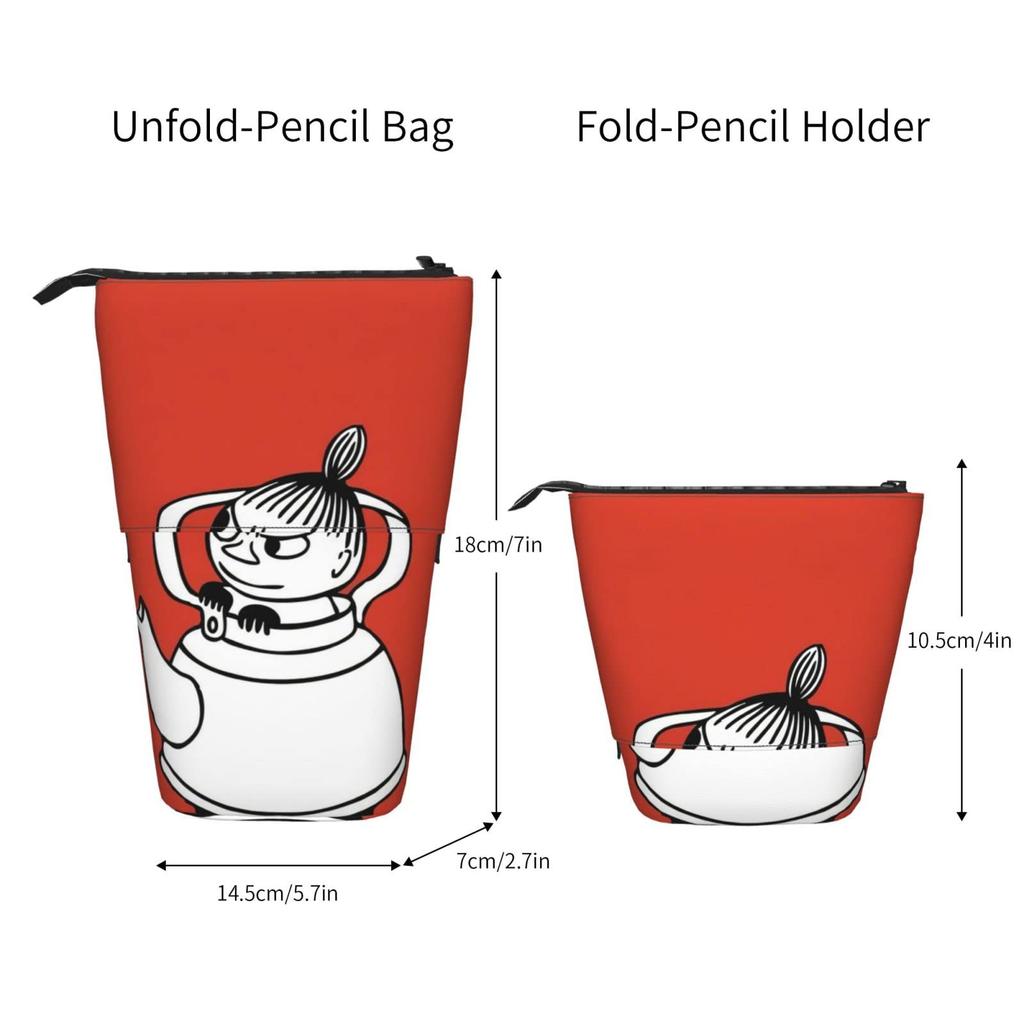 HTSW Standing Pencil Moomin Little My Simple and Multifunctional Stationery Pouch with Pencil Holder and Small Item Perfect for Students and Office